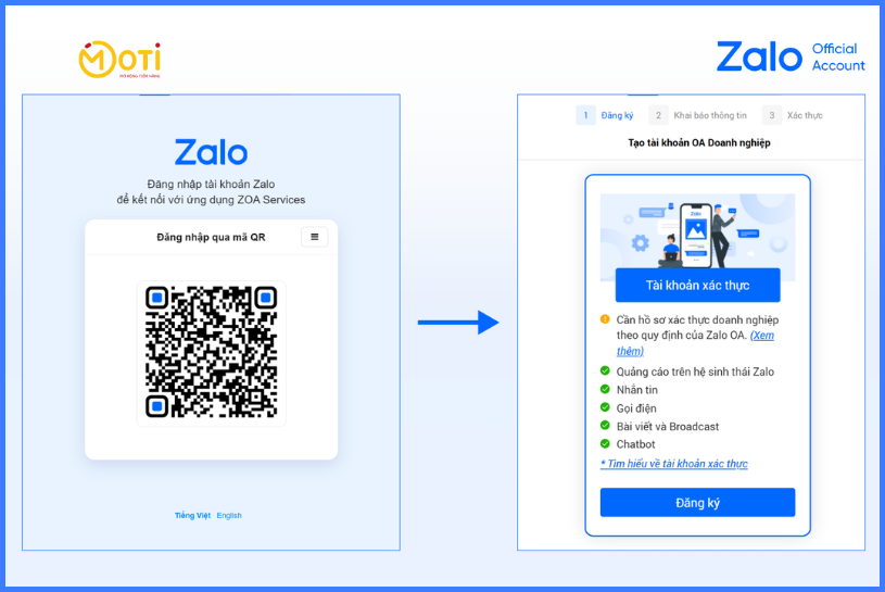 đăng ký tài khoản zalo oa
