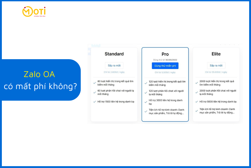 zalo oa có mất phí không